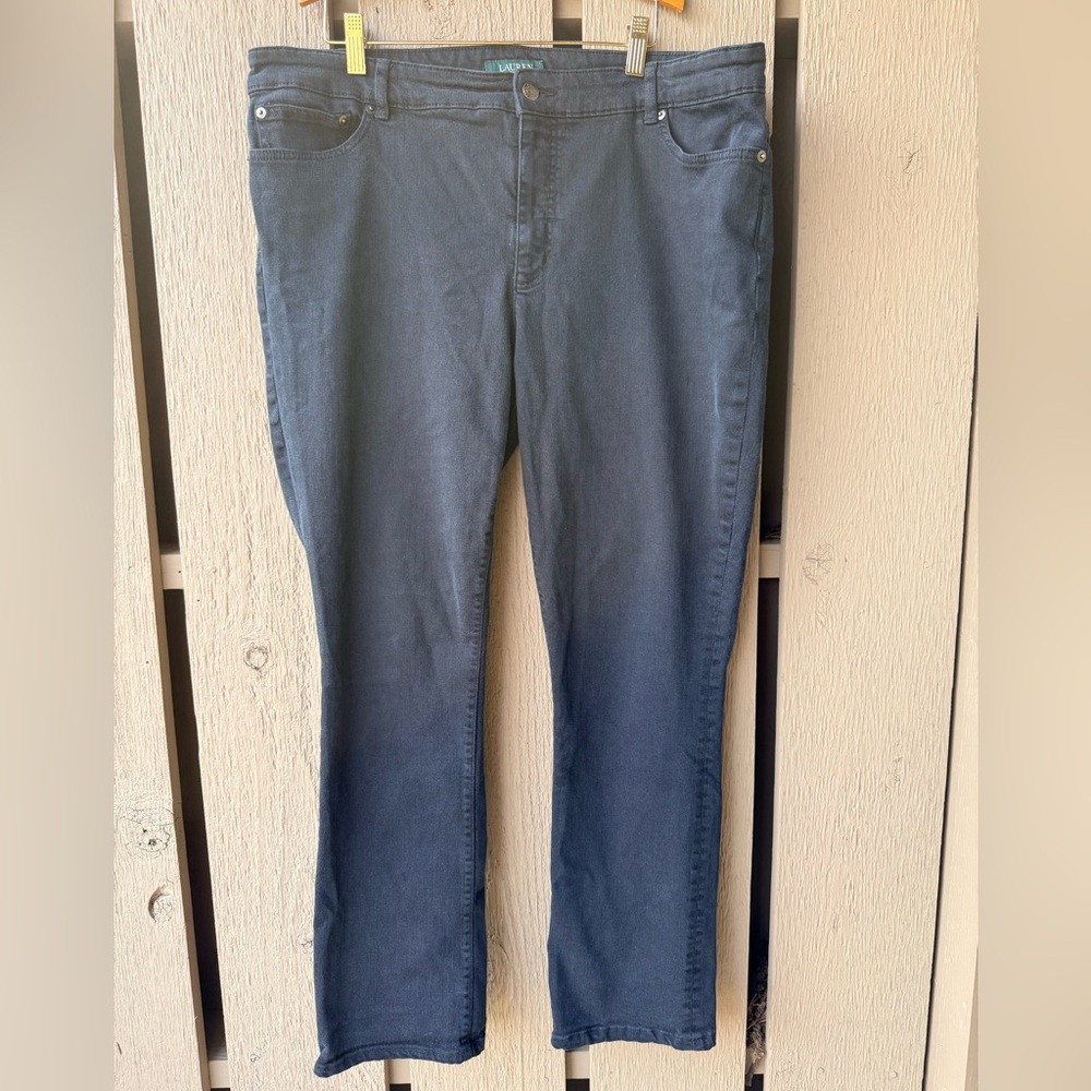 Lauren Ralph Lauren Black Stretch Straight Leg Jeans. Classic. Run Small 16 18